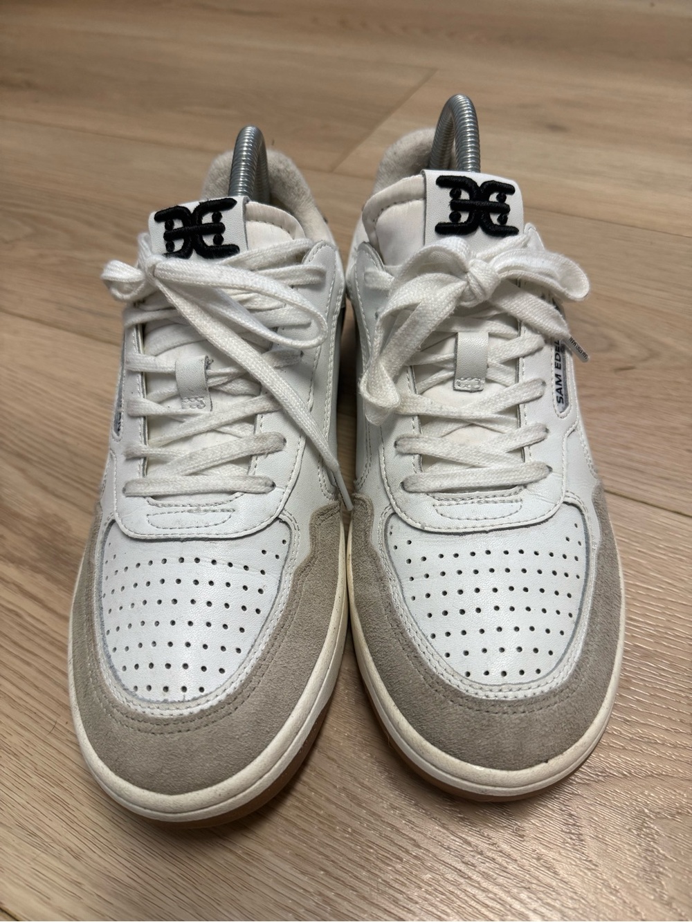 Sam Edelman Women's Harper sneakers White Leather Suede Trim Size 9 - Picture 4 of 8